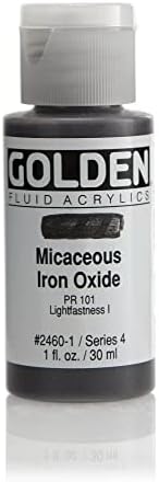 Tinta acrílica de fluido dourado 1 onça-iridescente ferro micáceo