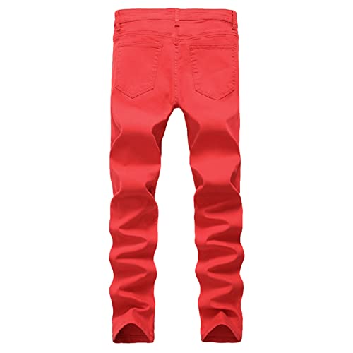 Jeans de jeans de jeans rasgados de masculino, calças de jeans de jeans de jeans de hip hop calças de jeaks destruídos magros