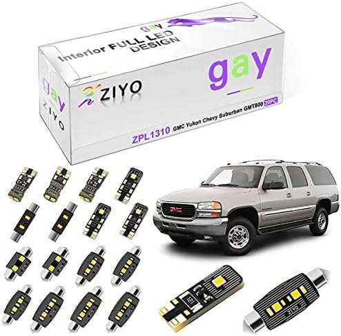 Ziyo ZPL1310- Substituição do kit de luz interior de LED para GMC Yukon, Chevrolet Suburban, Tahoe GMT800 2000-2006
