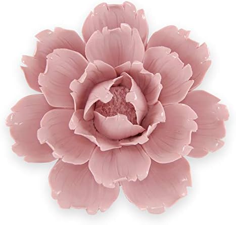 Bingneng, decoração de parede de flor de cerâmica feita à mão decoração de flor de porcelana 3D, rosa, 3 pacote de conjunto