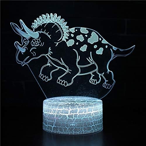 Luminária de mesa de dinossauros szg tocando led noturno luz caseira sala arco -íris lampen decoração luminárias de mesa criativas