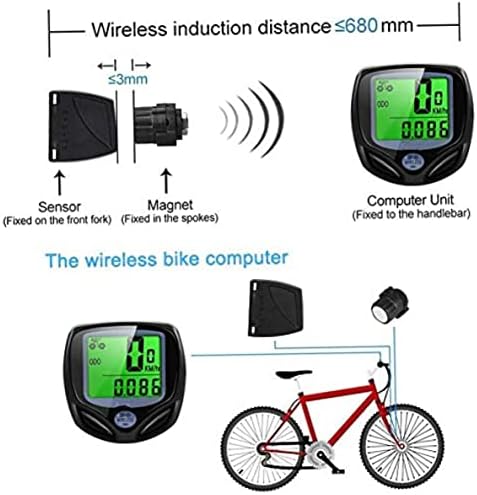 Computador de bicicleta Kuyyfds, unissex Bicicleta adulta Speedômetro e odômetro sem fio, acessórios de ciclismo
