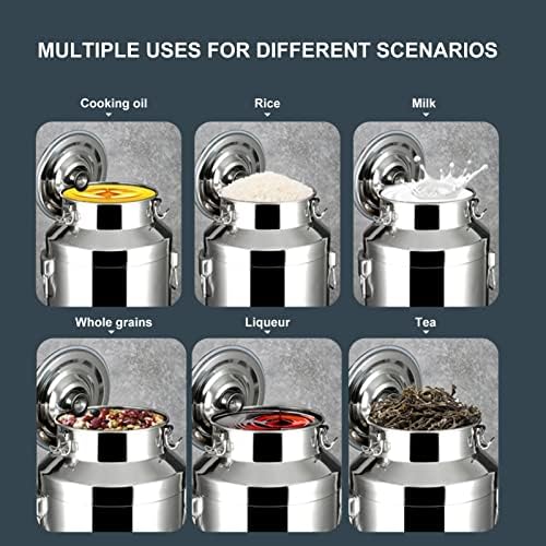 Krivs Milk Aço inoxidável Transporte de leite latas com tampa selada de grande capacidade Armazenamento de óleo Brain Storage Storage