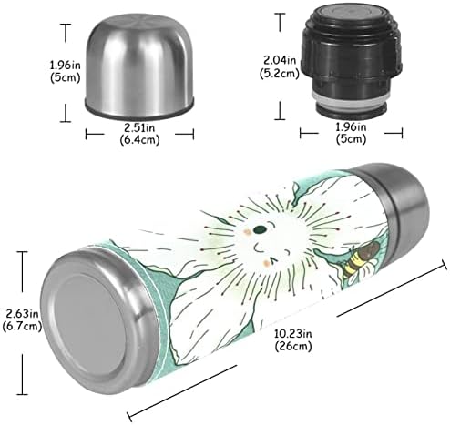 A vácuo de couro inoxidável a vácuo caneca isolada de pêra Blossom Thermos Bottle para bebidas quentes e frias para crianças adultos