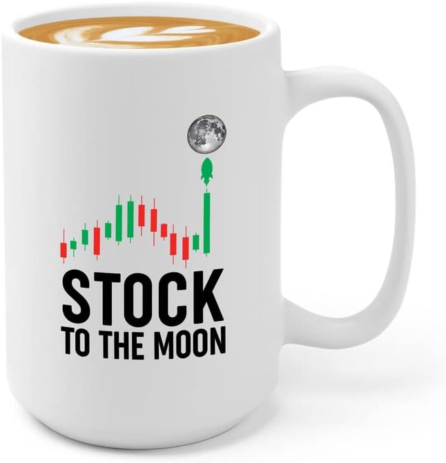 Terras Flairy Land Trader Coffee Caneca 15oz White - Stock to the Moon - Trader Investing Money Scalping Trade Business