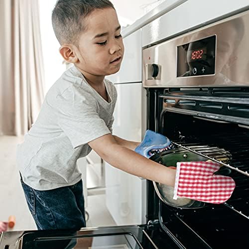 Cabilock Kids forno Mitts Luvas Luvas de isolamento de calor As luvas de forno de microondas de cozinha Mitts Anti-Scald