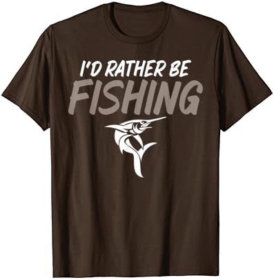 Prefiro estar com a t-shirt de piada de humor de pesca para pescar entusiasmo