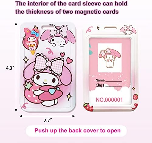 Keychain de anime Kawaii com cartões de cartões de cartões de desenho animado, fofo pingente rosa acessórios