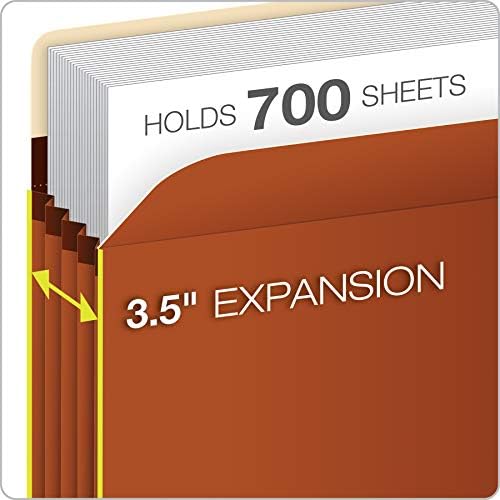 Pockets de arquivo de acordeão em expansão de Pendaflex, Extra Durável, expande 3,5 , tamanho legal, reforçado com Dupont Tyvek Material, 10/Box, Brown