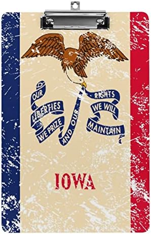 Bandeira do Estado de Iowa quadro de transferência de 12,5 x 8,5 polegadas com clipe de baixo perfil para salas de aula escritórios