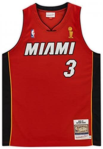 Dwyane Wade Miami Heat autografou Red Mitchell e Ness Authentic Jersey com Vice City e The Big 3 Inscrições - camisas da NBA autografadas