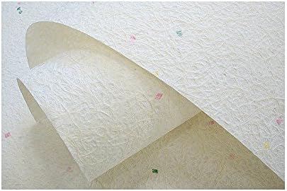 Rolo de papel de amoreira tradicional coreano Hanji, incluindo as fibras abaca tricolor mancha branca natural 53,9 x 287,4