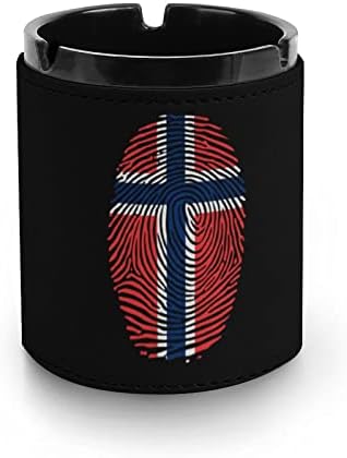 Cigarro de cinzas de couro para impressão digital da bandeira da Noruega PU