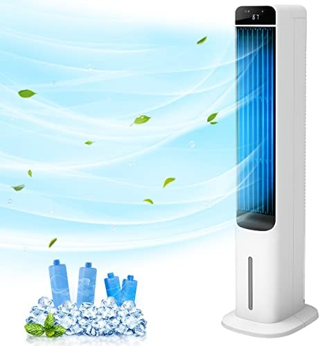 LifePlus Evaporative Air Cooler, 3 em 1 O ar-condicionado portátil Fermidificador de umidificador Cooledor de pântano com reabastecimento de água superior e inferior, oscilação de 50 °, controle remoto, 3 velocidades de vento, 4 caixas de gelo