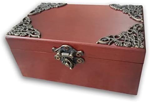 Binkegg Play [aqui vem o Papai Noel] Brown Antiqued Lock Jewen Jewelry Box Box com movimento musical sankyo