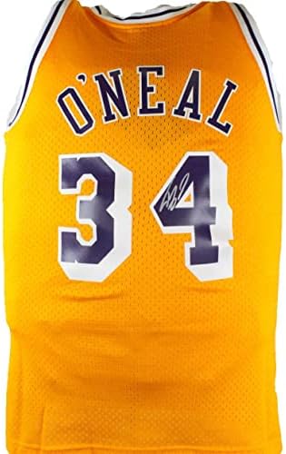 Shaquille O 'Neal assinou Lakers Gold Mitchell e Ness HWC Swingman Jersey -Baw Holo - camisas da NBA autografadas