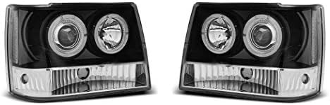 Faróis compatíveis com Chrysler Jeep Grand Cherokee 1993 1994 1995 1996 1997 1998 GV-1230 Luzes frontais Lâmpadas de carro faróis Driver e lado do passageiro Conjunto de farol Black