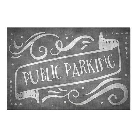 CGSignLab 2474464_GFXP_18X12_NONE | Decalque de janela perfurada Parking Public Static -Chalk Banner | 18 x12
