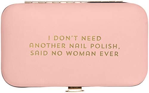 C.R. Gibson Pink Leatherette 'Eu não preciso de outro esmalte, disse que nenhuma mulher' Manicure Set, 7pc