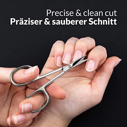 Solingen Scissors - Cutícula Tesoura Alemanha - lâmina curva, tesoura de unhas Alemanha - Kit de preparação para a beleza de pedicure