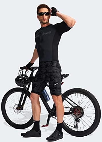 Bikewa Men's Bike Shorts 3d acolchoado ciclismo de ciclismo montanhas motociclista bicicleta upf 50+ shorts bolsos de