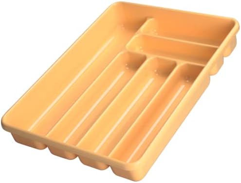 Bandeja de talheres de cosmoplast, 6 compartimento de compartimento, estilo 1-13 x 10 x 1,8 polegadas, branco