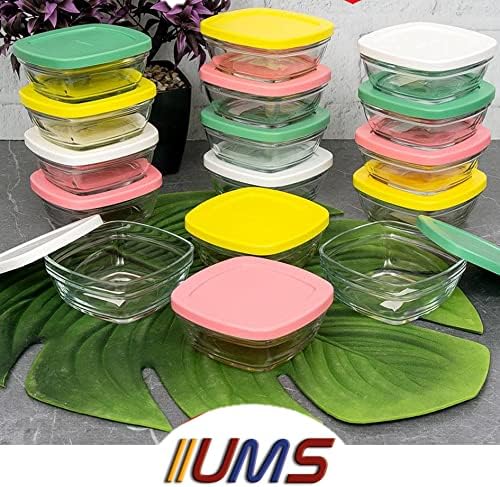 Recipientes de armazenamento de alimentos de vidro da UMS - recipiente de almoço hermético, microondas BPA, freezer e lava -louças, pacote de 4