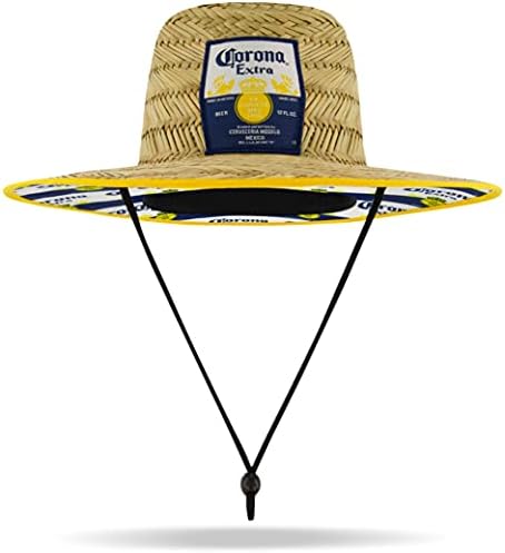 Chapéu de salva -vidas de salva -vidas de palha extra de corona com uma borda grande