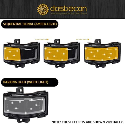 Dasbecan LED Smoke Lamp Later Complet Light Lights Switchback Compatível com Ford F250 F350 F450 Super Direto 2017-2021 LED LED LEDS SINGRES SINAL SINALS SPLIPLES SUBSTITURA # OEM HC3Z13B374A FL3Z13B375CA