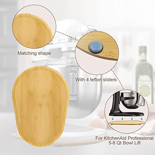 Slider de misturador de bambu compatível com a tigela de ajuda da cozinha elevador 5-8 qt mixer-bancada de cozinha Mover