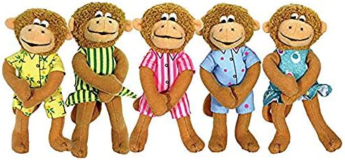 Merrymakers Cinco pequenos macacos Playset de fantoche, conjunto de 5, 5 polegadas cada