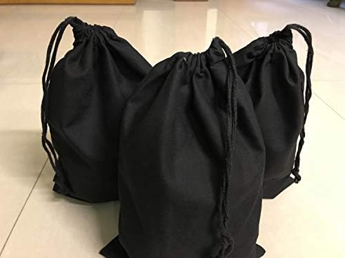 Reutilizável e ecológico 10 x 12 polegadas algodão Culpo de cordão único Produzir sacolas premium de cor preta-