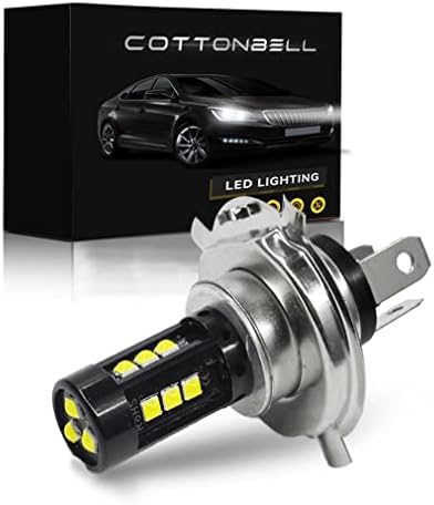 Cottonbell H4 Motocicleta LED Bulbo de farol Hi/lo Lo 4 lados 360 graus Atualizados 3030 CHIPS SUPER BRISHO 6000K HB2 9003 HS1