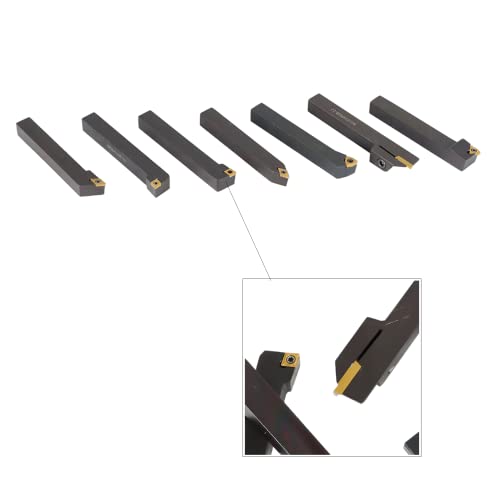 Kimllier 7pcs Conjunto de ferramentas de torneamento de carboneto indexível de 1/2 polegada de torno de torno de torno de