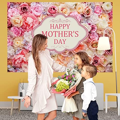 Baocicco 7x5ft feliz dia das mães cenário rosa cenário de parede de flores para banner de decoração de festa do festival Mother