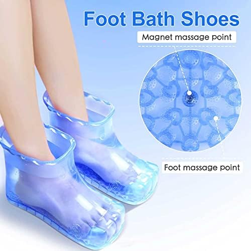 Izzya 1 par de botas de massagem no pé, sapatos portáteis de banho, pés cuidados com sapatos, massagem térmica de imersão móvel para pés, azul