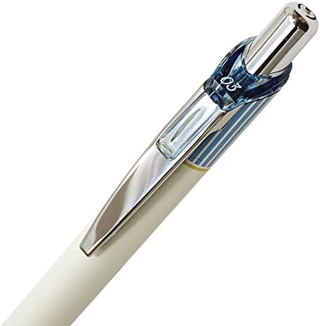 Pentel Energel Clena Crega líquida retrátil, ponta de agulha de 0,3 mm, tinta preta, corpo azul sax