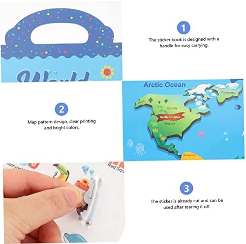 Operitacx 2pcs 2 adesivos de mapa Livro de animais adesivos para crianças brinquedos infantis Americana decoração infantil