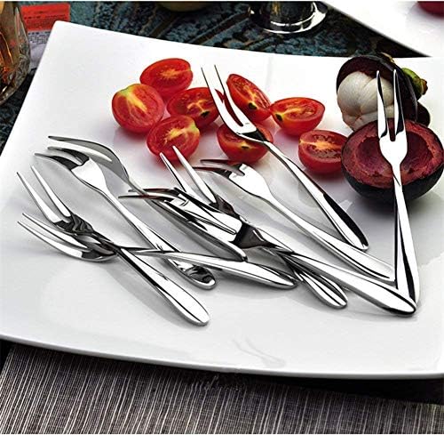 Comiart 12 PCs Forks de 5 polegadas Forks, aço inoxidável Dois garfos de bistrô Forks Bistro Forks degustando garfos de aperitivos