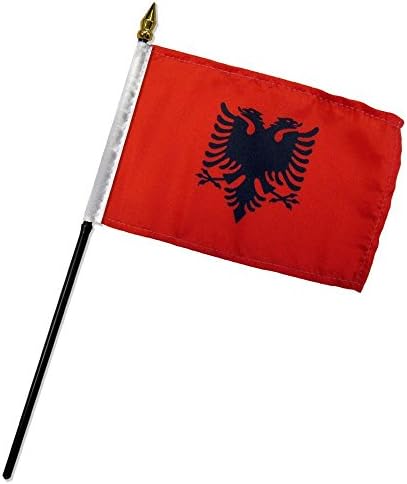 Albânia 4 x6 bandeira de mesa