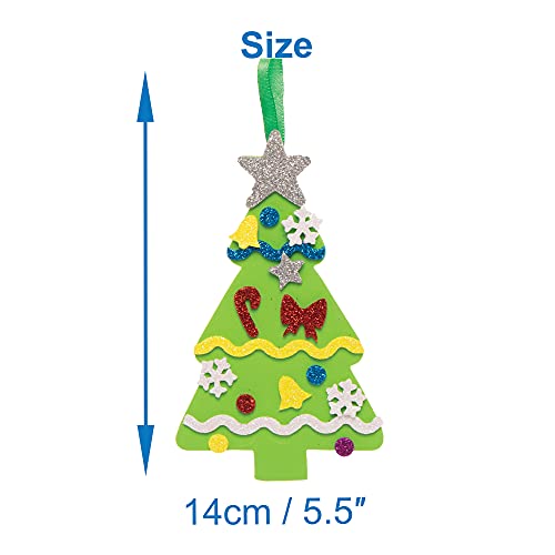 Baker Ross Fe880 Kits de decoração de árvores de Natal - pacote de 8, decorações para as crianças fazer e exibir, atividades criativas para crianças, projeto ideal de artes e ofícios de Natal