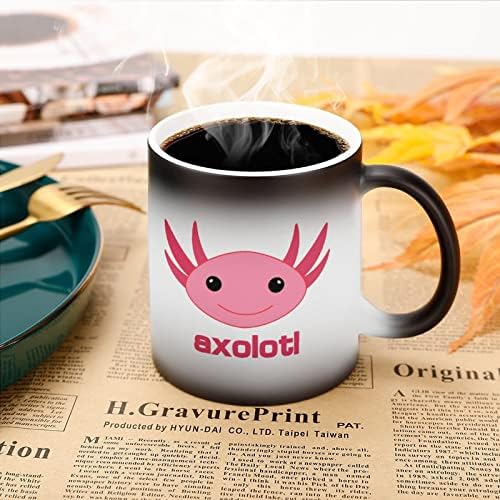 Cute Axolotl Heat Mudança Caneca Magic Coffee Tumbler Cerâmica Cup de chá personalizado para o escritório Homen Homens Men, 11