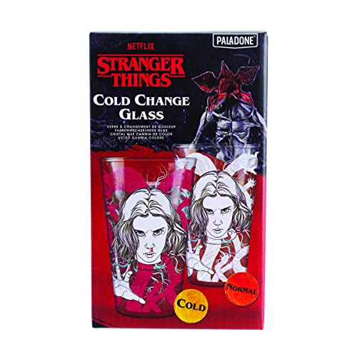 Paladone Stranger Things Onze Drinking Glass | Merchandise de filme de troca de cor de cor de cor