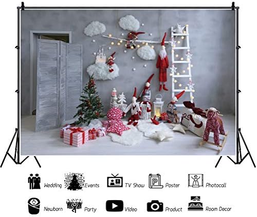 Baocicco 10x8ft Feliz Natal Caso -pano de bebê Decoração de interiores Árvore de Natal Papai Noel
