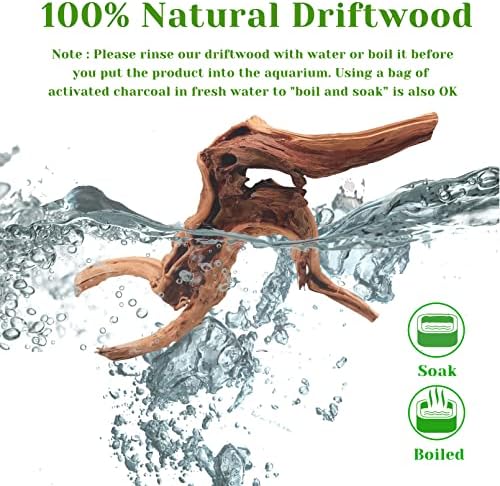 Tfwadmx Natural Driftwood para aquário, ramos de répteis Terrarium Wood Aquarium tronco Driftwood Tree Tank Tank Decoração 2 PCs
