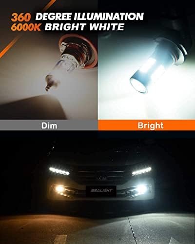 Sealight 9007 HB5 LED BULLBS BULLE H10 LED BULBS FOG, 6000K Xenon White, 27 chips SMD, iluminação de 360 ​​graus, não polaridade