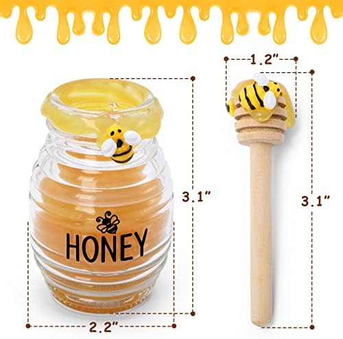 Nefelibata Faux Honey Pot com abelhas e mergulhadores, decoração de bandeja em camadas de abelhas, pane de mel de mel de mel falsa, com peças centrais de mesa, decoração da primavera no verão