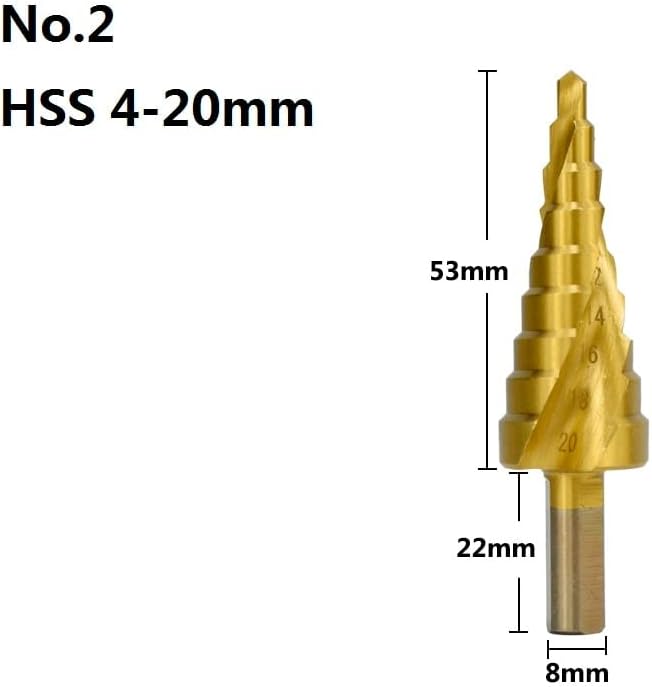 Zthome step cone broca bit revestido de 4-12/20/32mm bit de perfuração de núcleo para madeira de perfuração de metal de madeira cortador