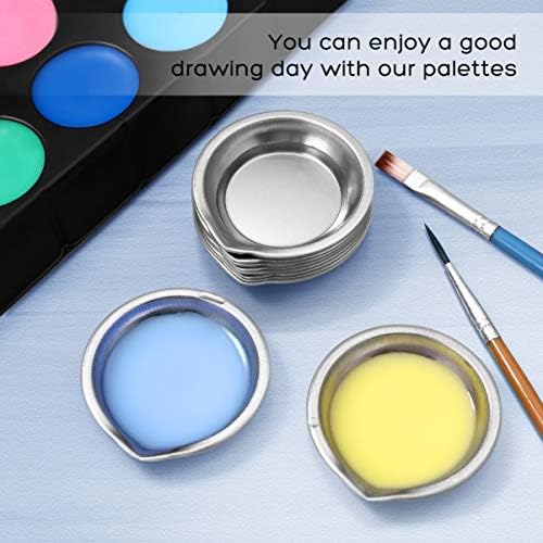 Tinta de aço inoxidável tinta 12pcs Bandeja de tinta de tinta aço inoxidável cor, tinta aquarela de metal para crianças