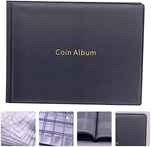 STOBOK 3 PCS Livros suprimentos preto pu bolsos coletores coletor colecionador de couro coletor titulares de livros de moeda de moeda